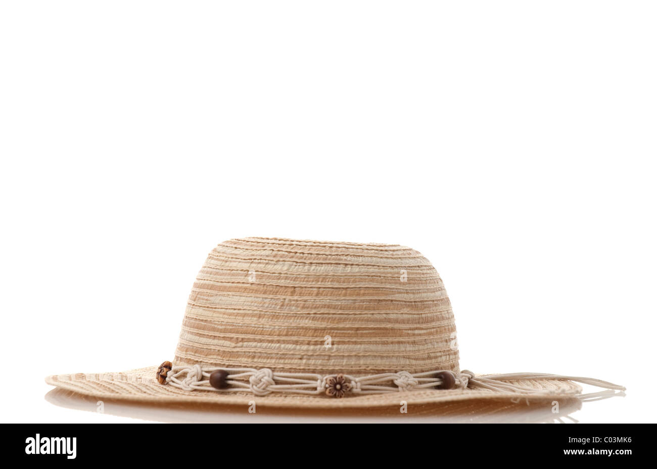 Straw hat isolated on white background Stock Photo - Alamy