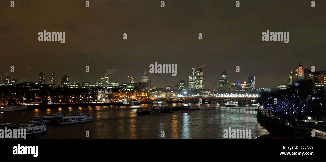 London skyline at night. London, England, UK Stock Photo - Alamy