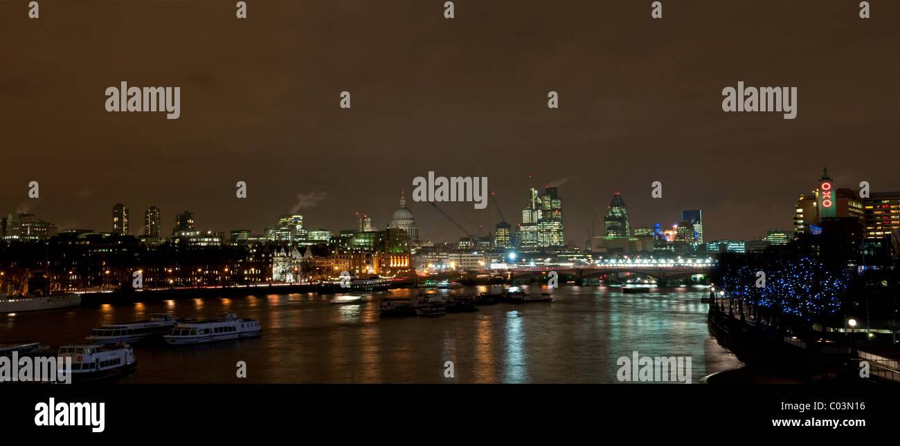 London skyline at night. London, England, UK Stock Photo