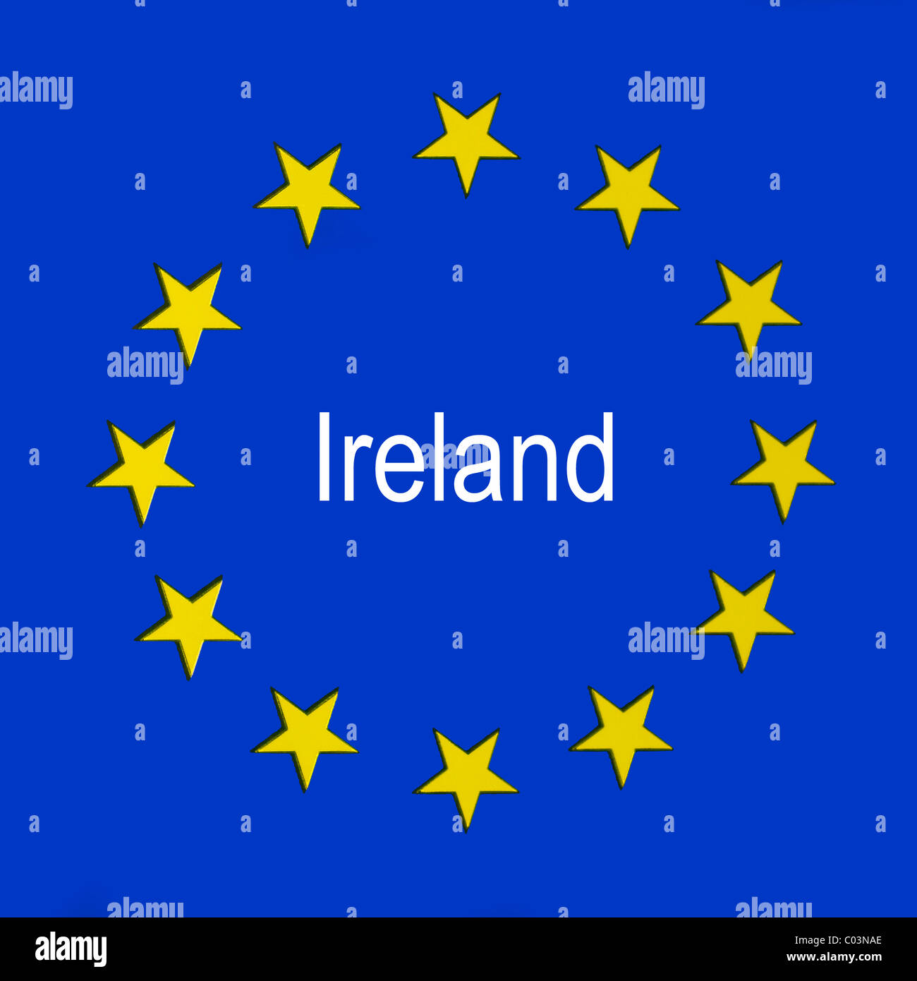 Ireland in the European union flag Stock Photo
