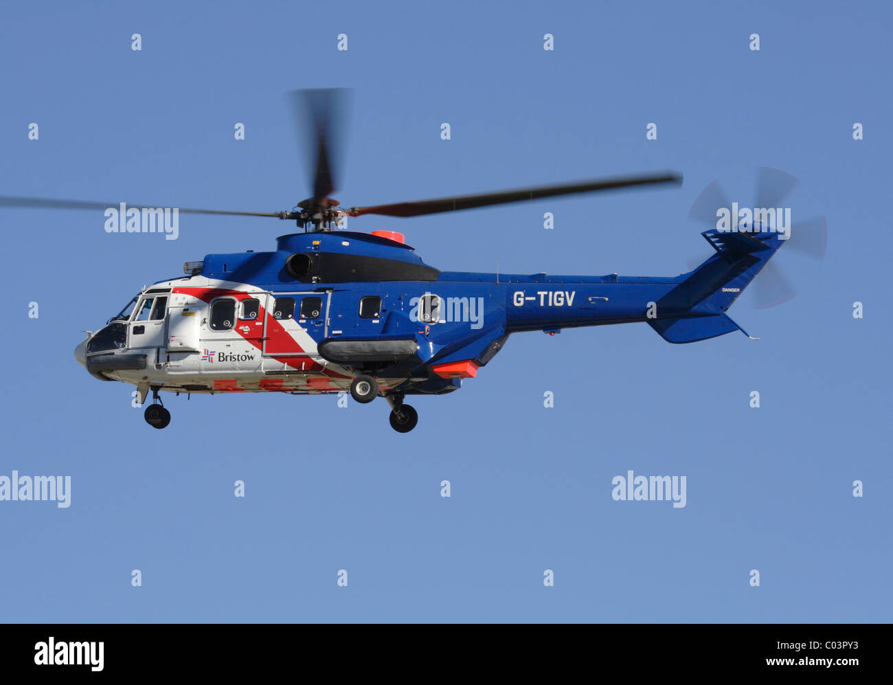 Eurocopter AS332 Super Puma helicopter operated by Bristow Helicopters Stock Photo