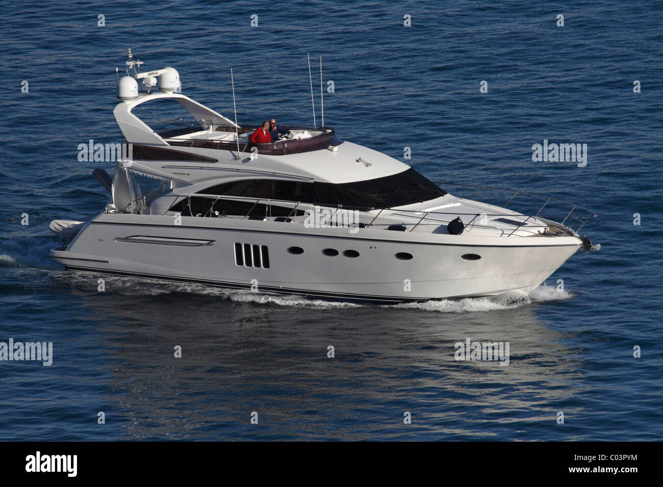 Princess 62 large motor yacht. Editorial use only. Stock Photo
