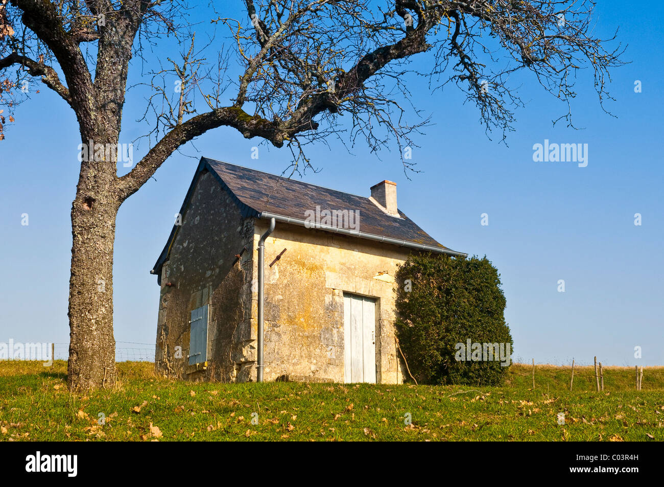 Small shepherd's house on hill France Stock Photo Alamy