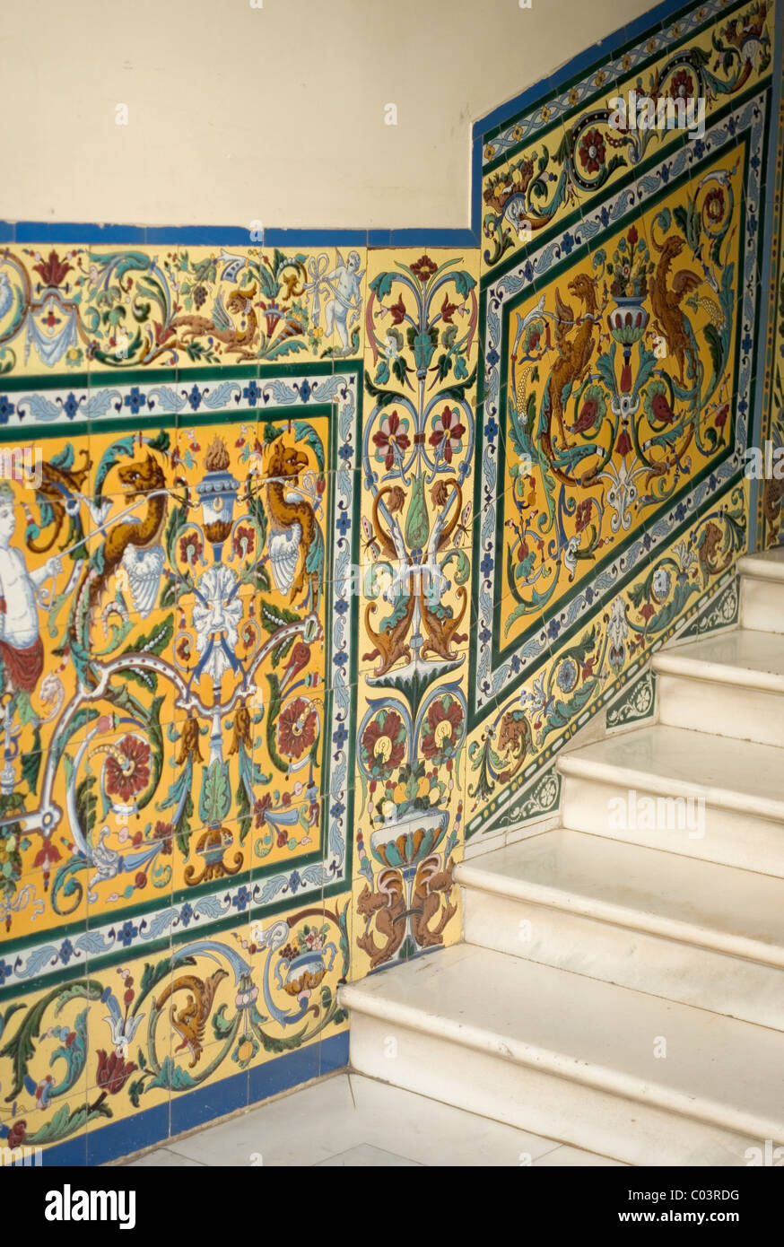 Andalucian tiled doorway, Malaga, Spain Stock Photo