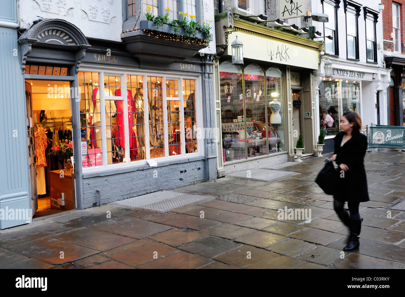 Shops along St Mary's Passage, Cambridge, England, UK Stock Photo Alamy