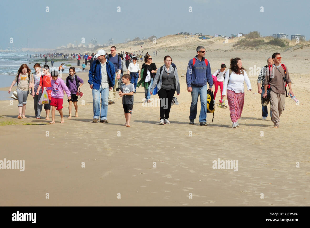 The 16 Sand Dunes March in NItzanim Beach Ashdod Israel Stock Photo