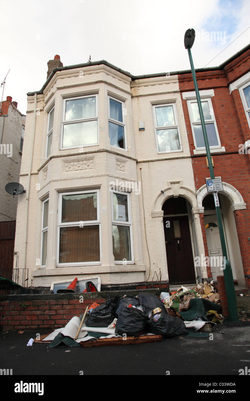 Rubbish left outside a house in a U.K. city Stock Photo Alamy