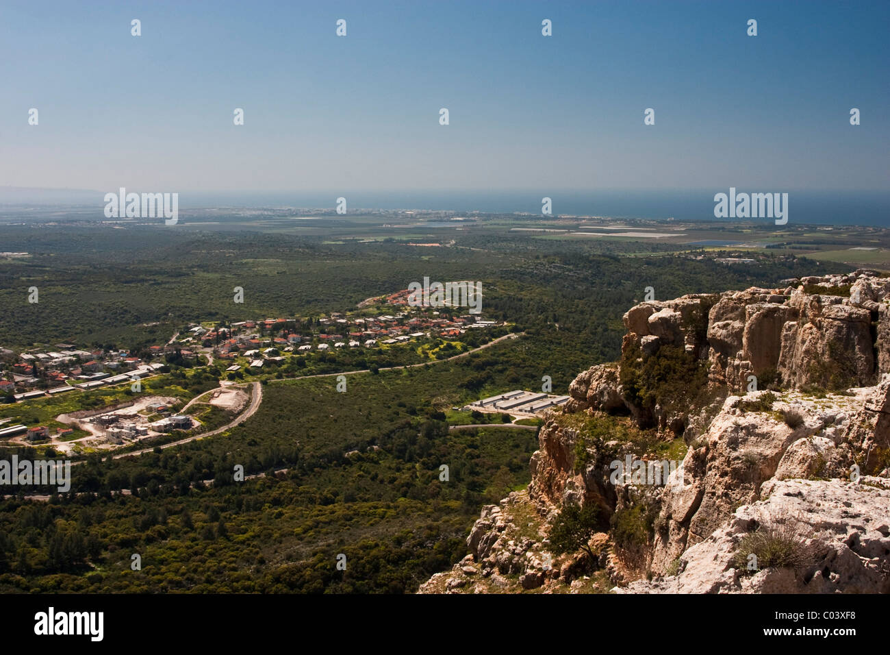View of the Galilee and the coast of Rosh Hanikra Stock Photo