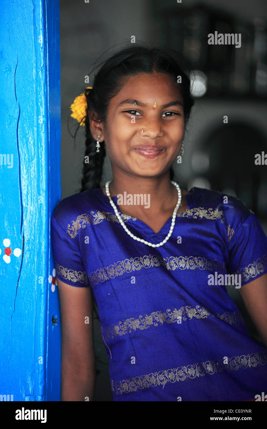 Portrait of an Indian girl Andhra Pradesh South India Stock Photo - Alamy
