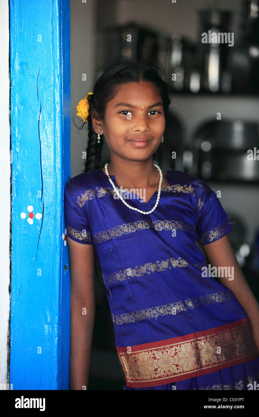 Portrait of an Indian girl Andhra Pradesh South India Stock Photo - Alamy