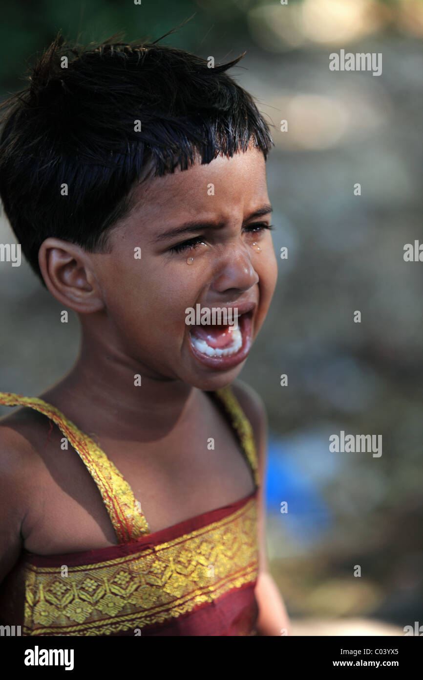 Indian girl crying Andhra Pradesh South India Stock Photo Alamy
