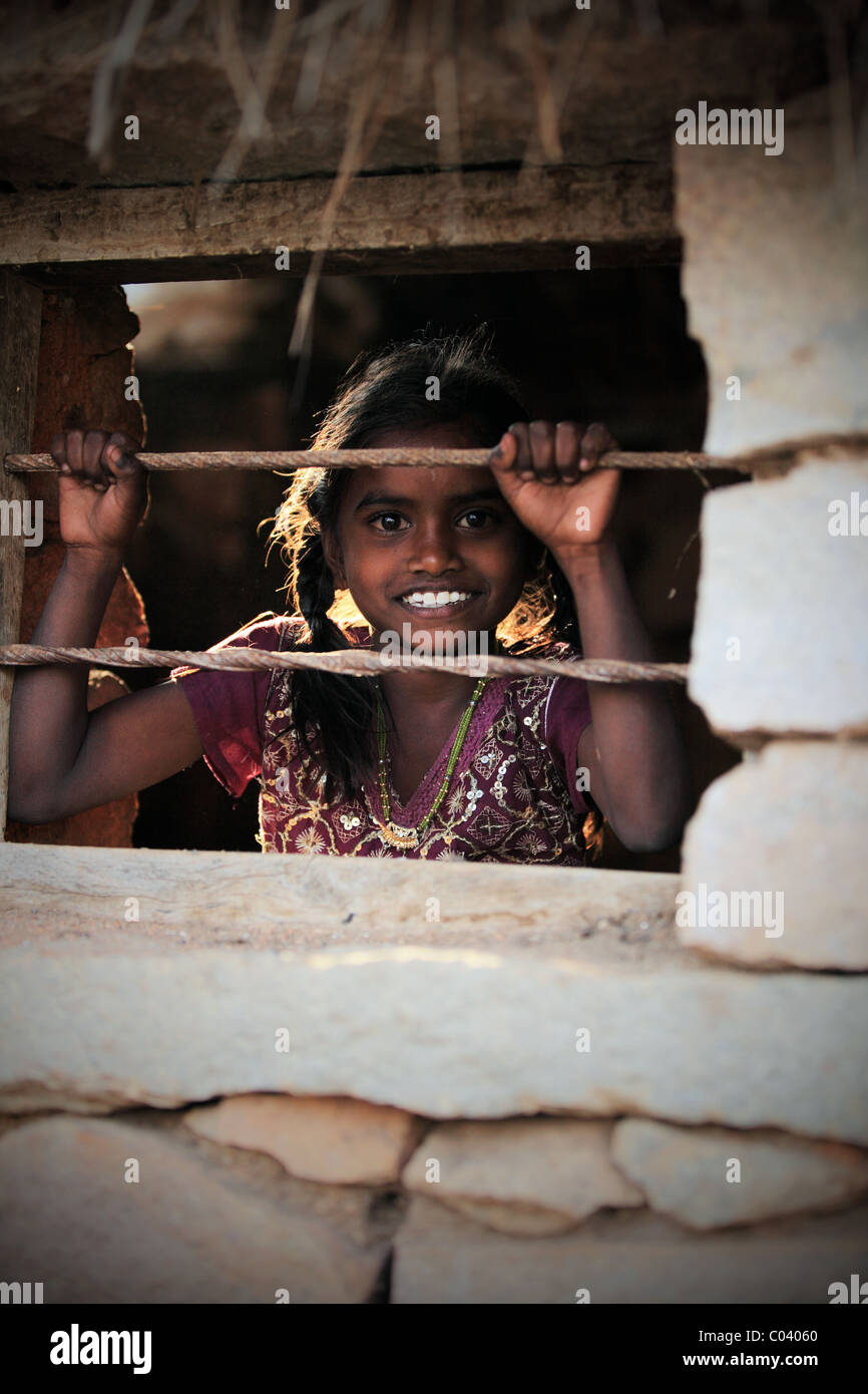 Portrait of an Indian girl Andhra Pradesh South India Stock Photo - Alamy