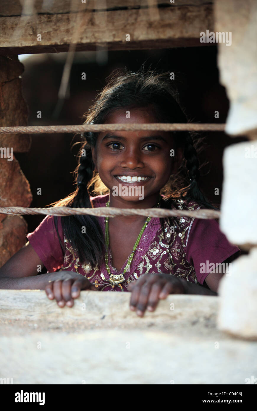 Portrait of an Indian girl Andhra Pradesh South India Stock Photo - Alamy