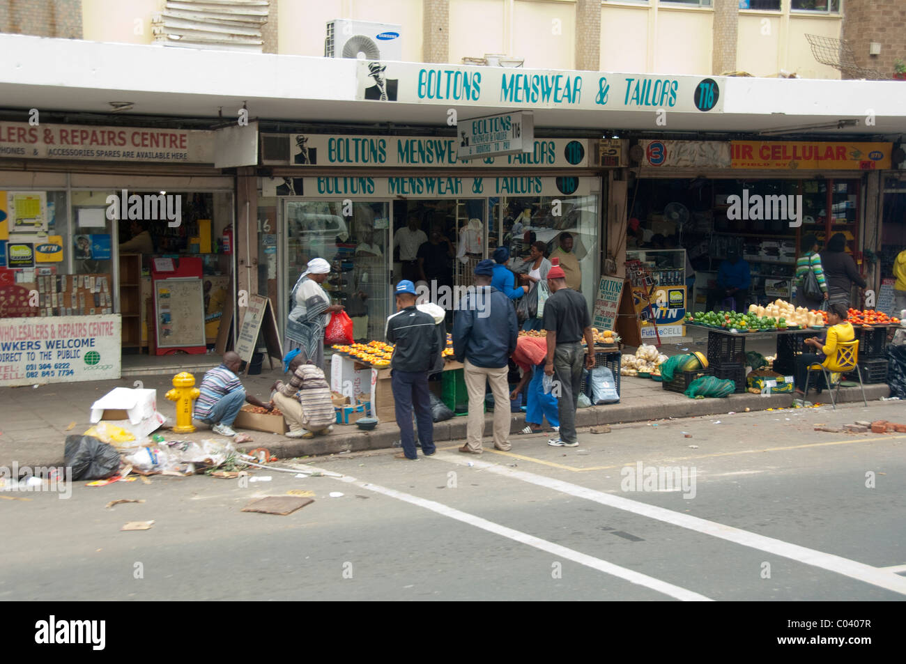 South Africa, Durban. Typical street scene in downtown Durban Stock