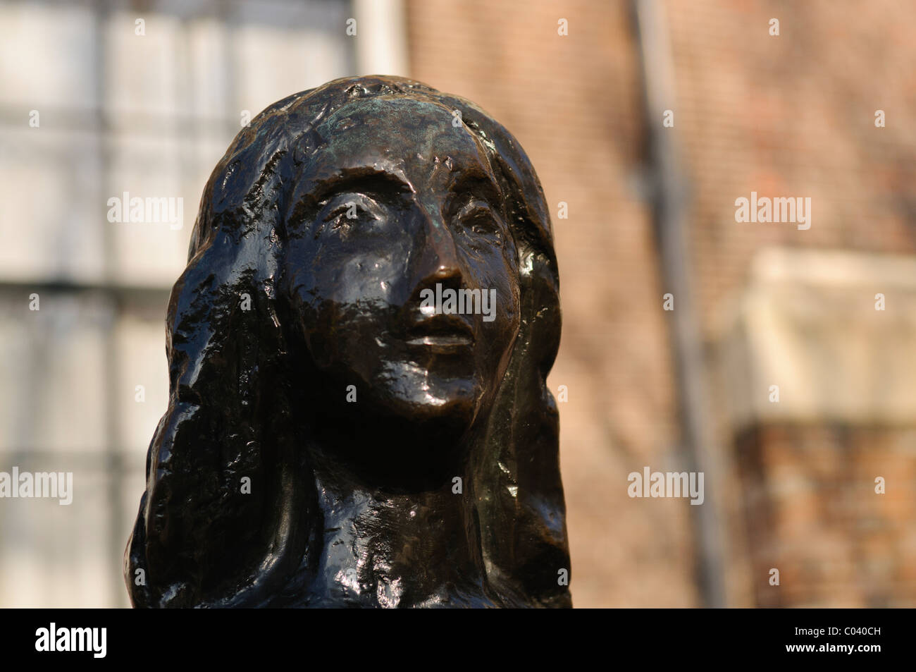 Statue of Anne Frank in Amsterdam Stock Photo
