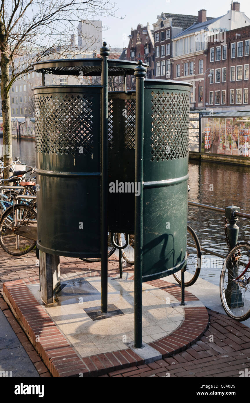 Male urinal in the street beside a canal in Amsterdam Stock Photo Alamy
