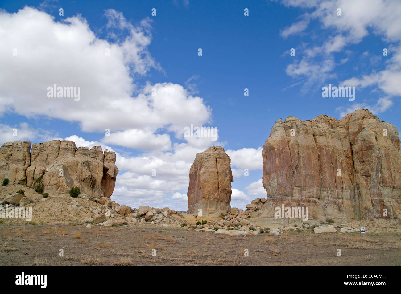 Sacred Rock Formation near Acoma Pueblo, Sky City, New Mexico, USA Stock Photo