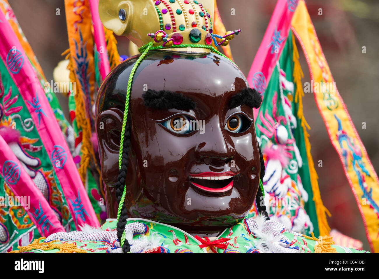 Black Buddha on a float in the 2011 Lunar New Year Parade in Chinatown
