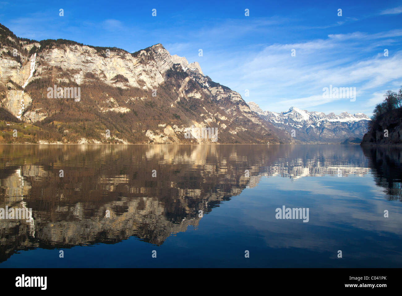 Switzerland - Walensee lake nr St. Gallen. Taken with Canon 7D and Sigma 17-50mm f2.8 Lens Stock Photo