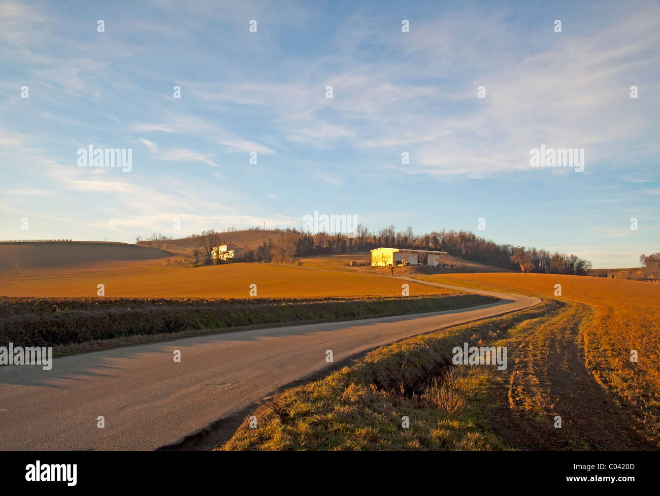 Landscape of a hill under a blue sky Stock Photo - Alamy