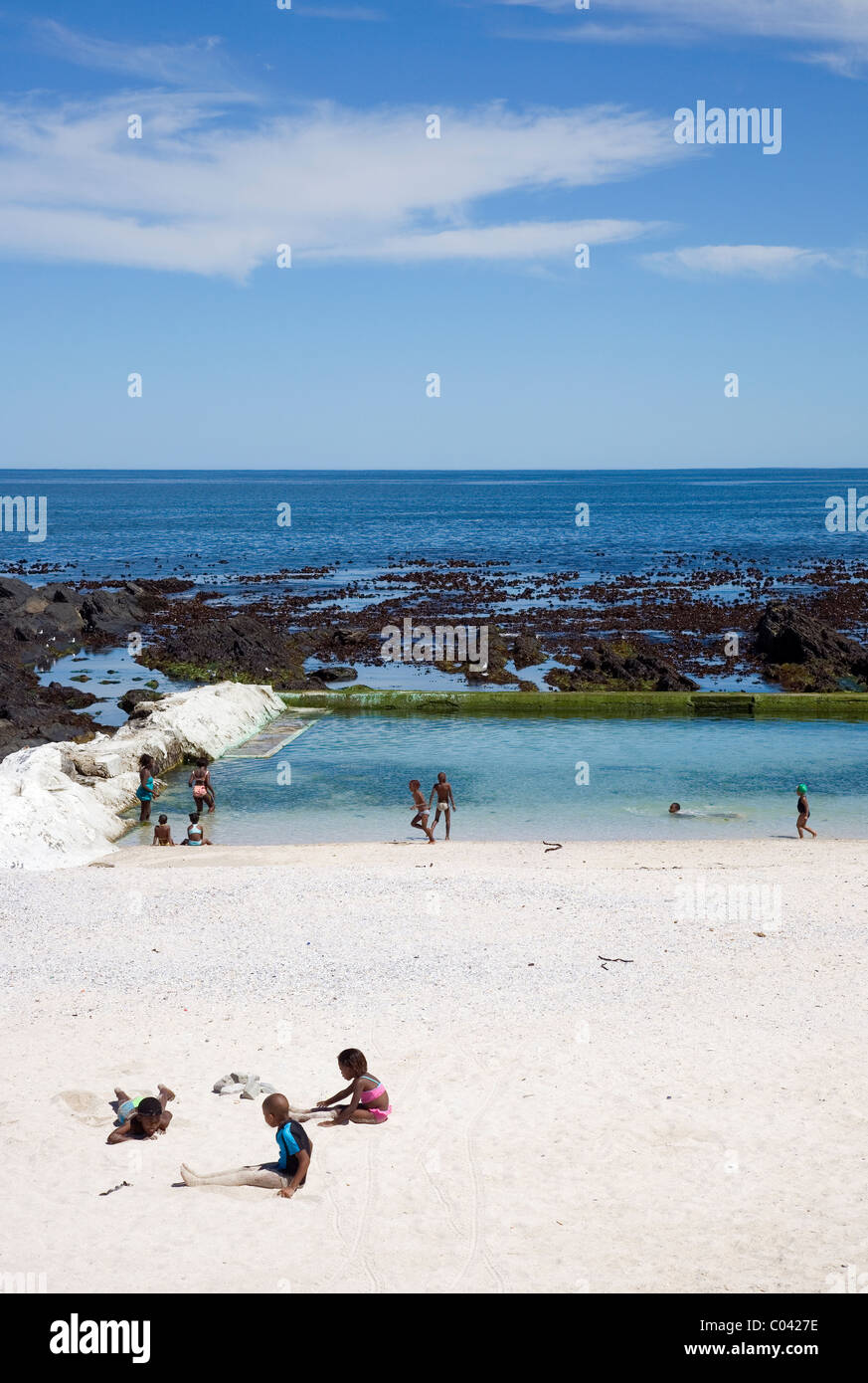 Milton Pool in one of beaches on Sea Point stretch in Cape Town Stock