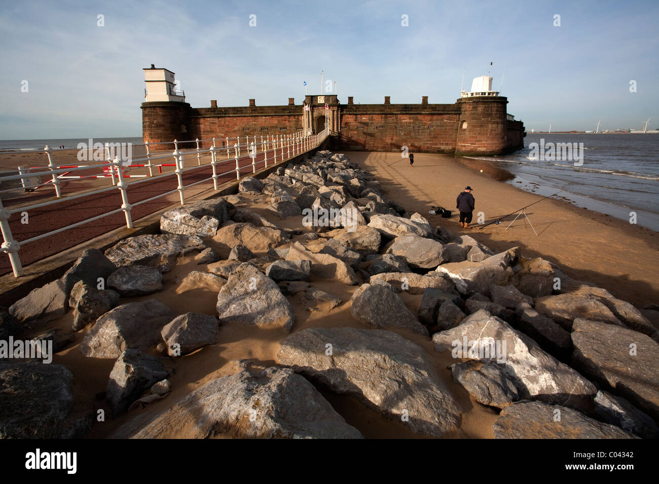Fort Perch Rock, New Brighton, Wallasey, Wirral, NW UK Stock Photo