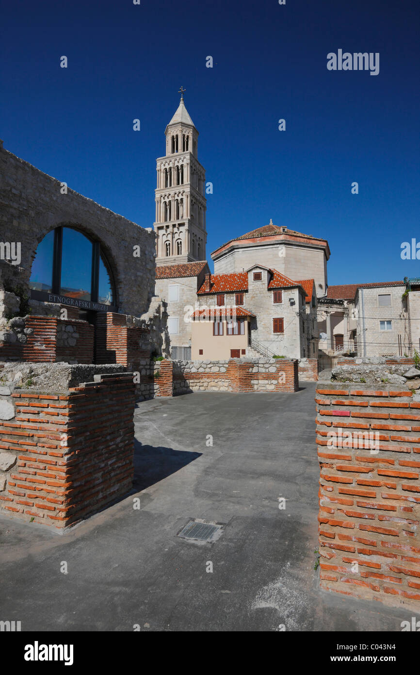 Split, view at the Cathedral of St Dominus Croatia. Stock Photo