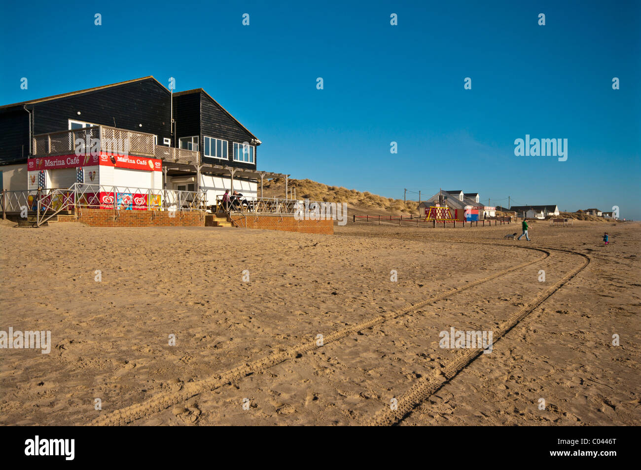 Camber Sands Beach On A Sunny Winters Day East Sussex England Stock Photo