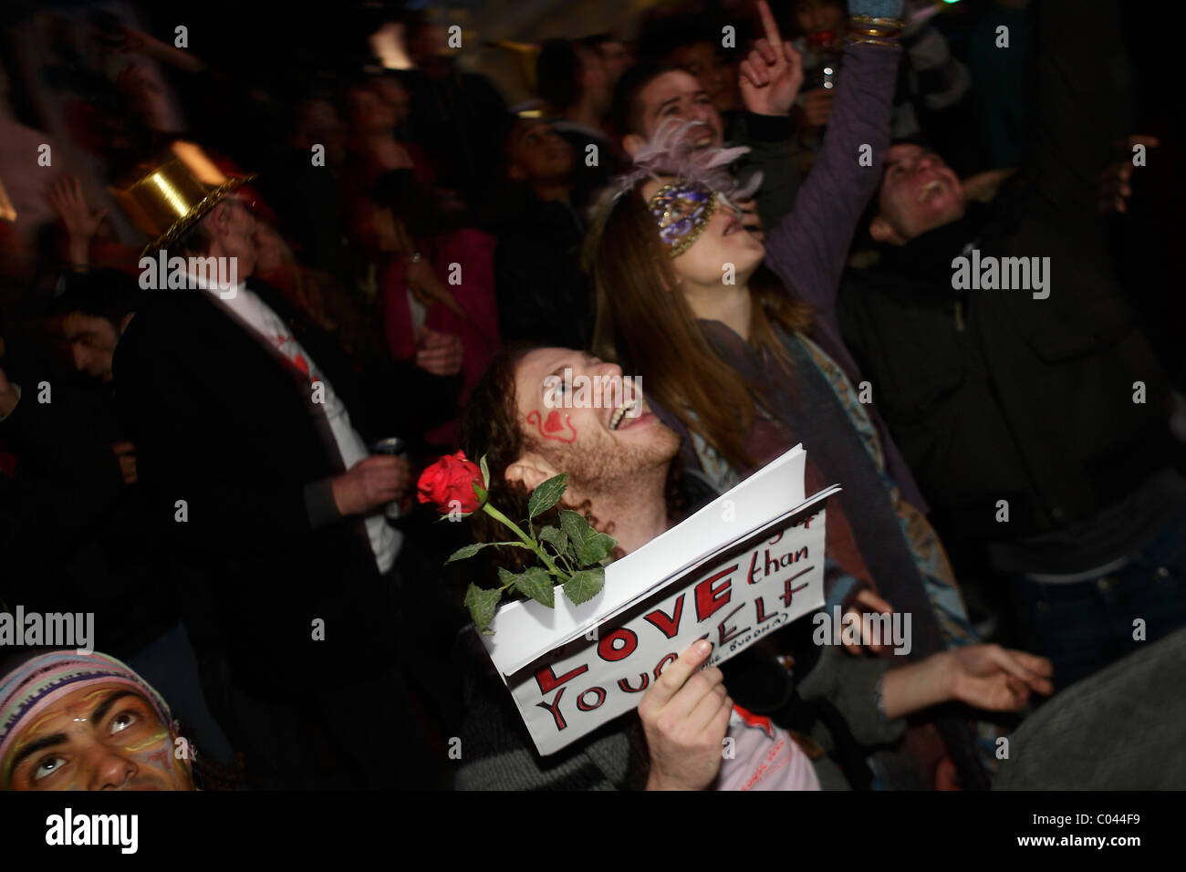 Crowds watch Chinese lanterns float upwards at Reclaim Love party in ...