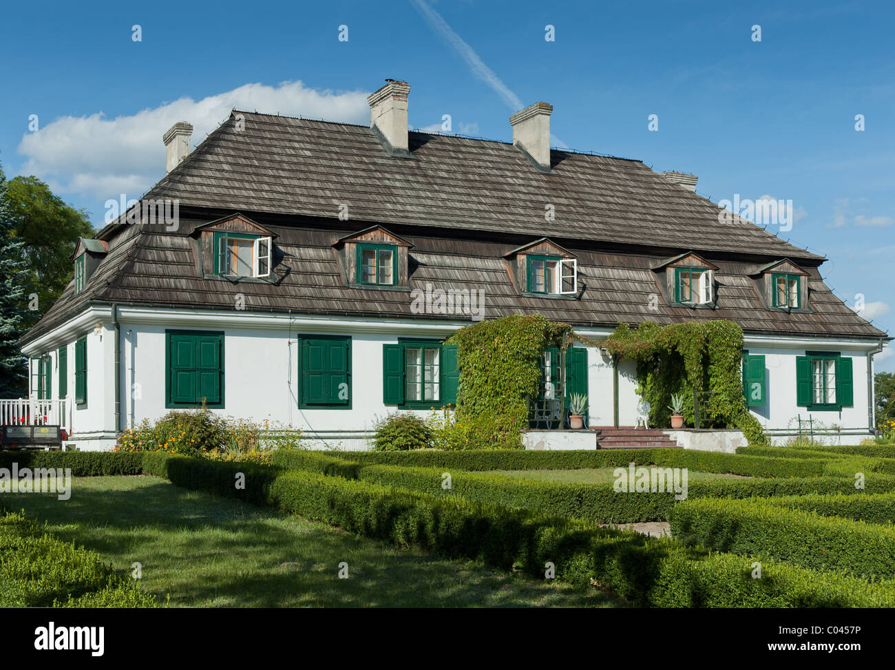 Manor house in Janowiec (lubelskie) Poland.Manor was built in 18th century, and it's typical for its architecture. Stock Photo