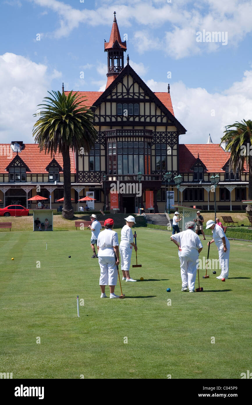 Rotorua croquet club government gardens hires stock photography and