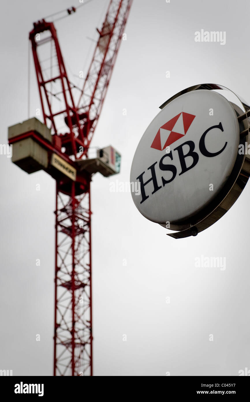 HSBC Bank sign Stock Photo