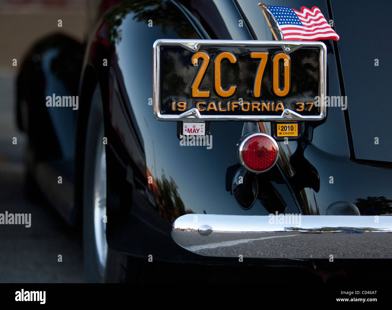 Historic California car number plate at Cruisin Grand Classic Car Show, Encinitas, California, USA Stock Photo