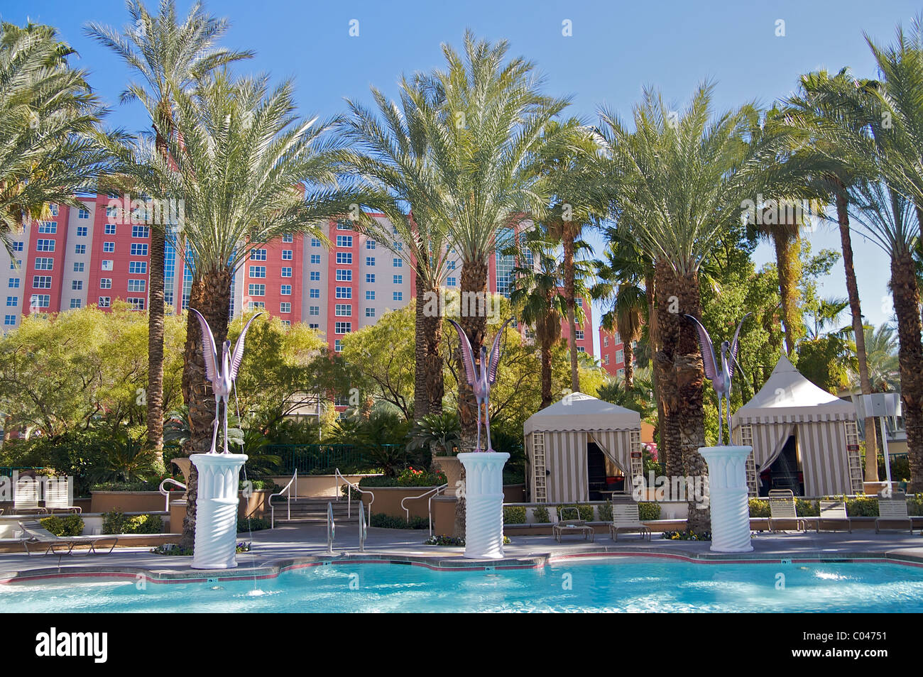 A pool at the Flamingo Las Vegas Hotel and Casino Stock Photo