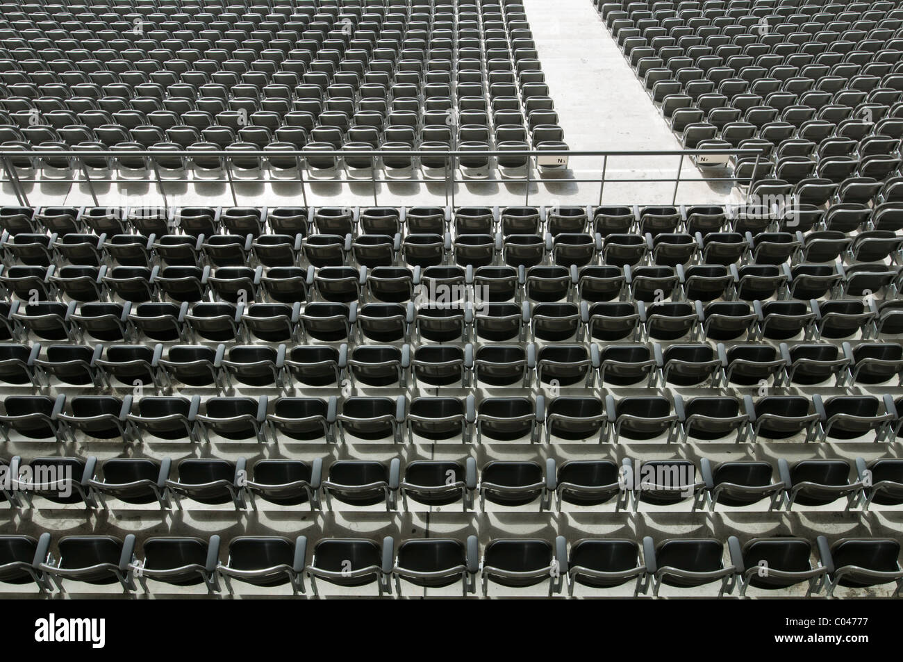 Rows of empty stadium seats , Olympic stadium, Berlin, Germany, location of the 1936 games Stock Photo