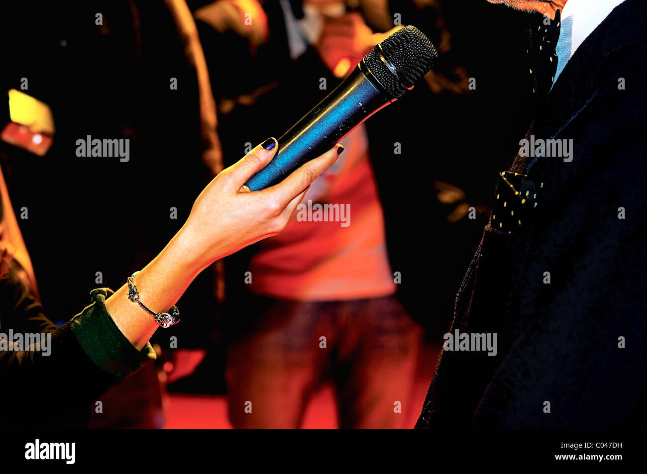 interview with a designer at a fashion show in Milan, Italy Stock Photo ...