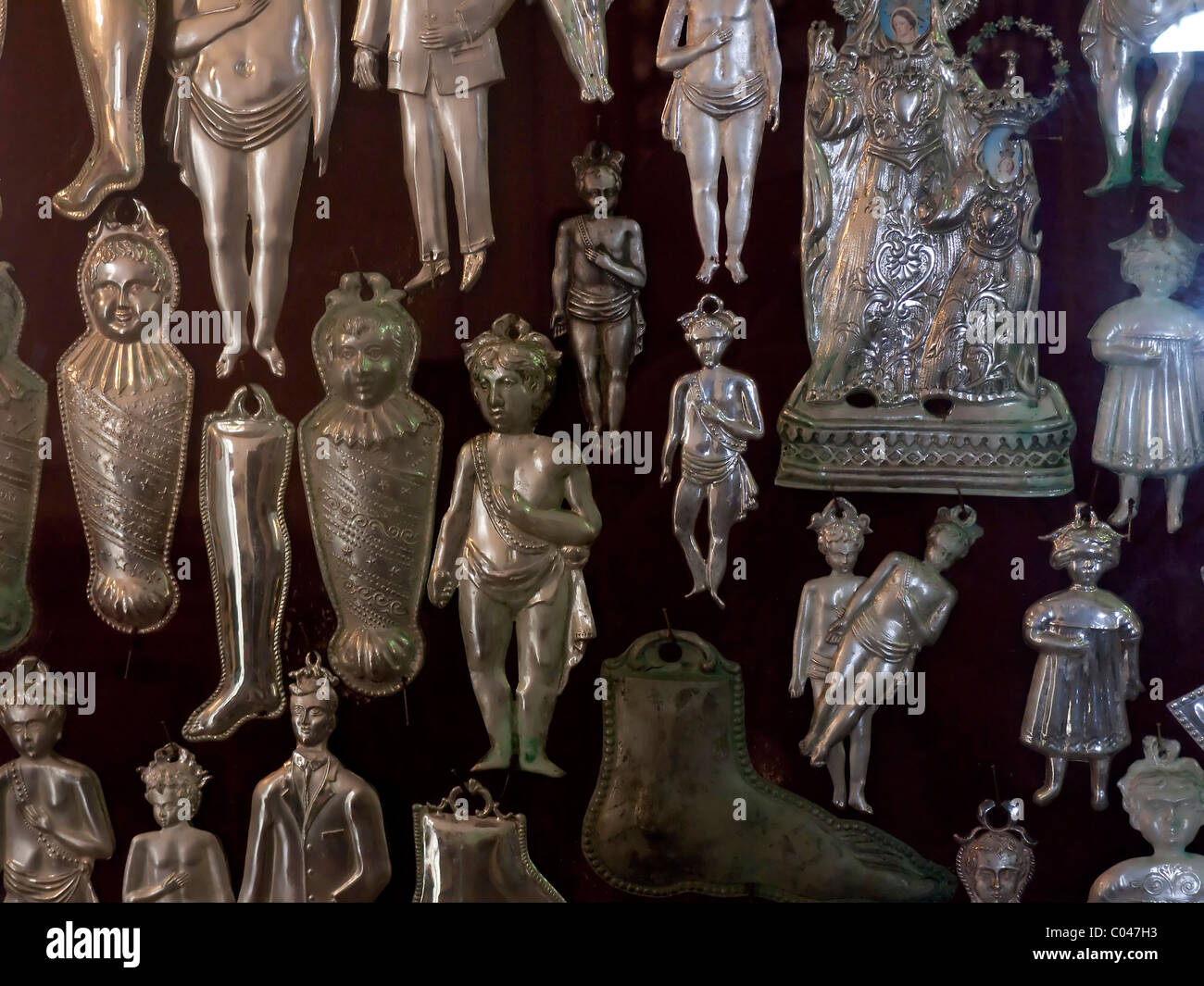 Votive offerings in the church in the original fishing harbour of Marina Grande in Sorrento