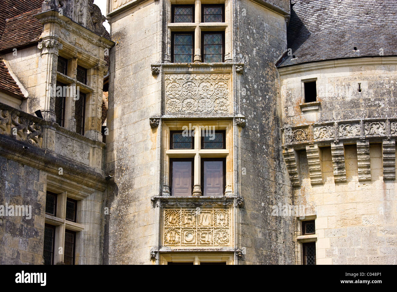 Period French architecture in the town of Sarlat-la-Caneda, the Dordogne, France Stock Photo