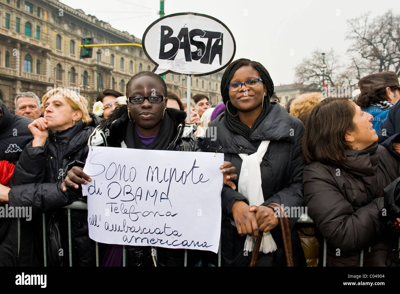13.02.2011, Milan. Political demonstration 'Se non ora quando?'. Stock Photo