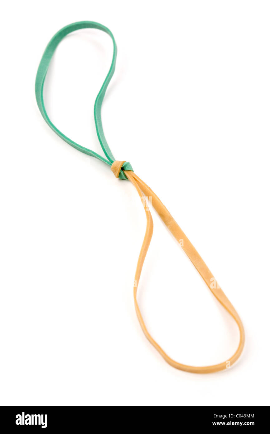 Rubber Band knot with white background Stock Photo Alamy