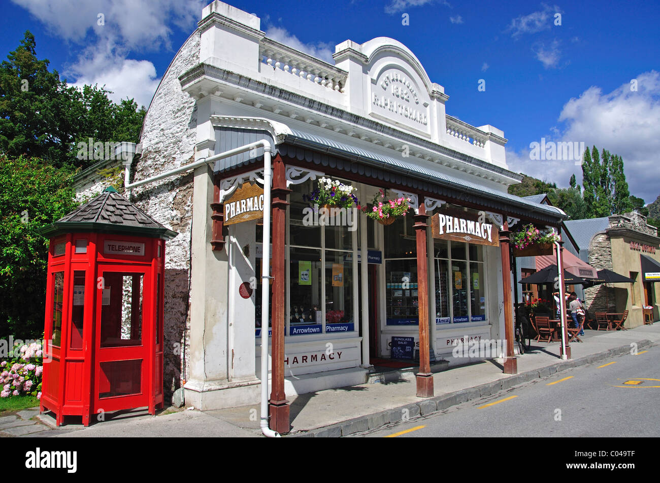 Arrowtown Pharmacy, Buckingham Street, Arrowtown, Otago Region, South Island, New Zealand Stock Photo