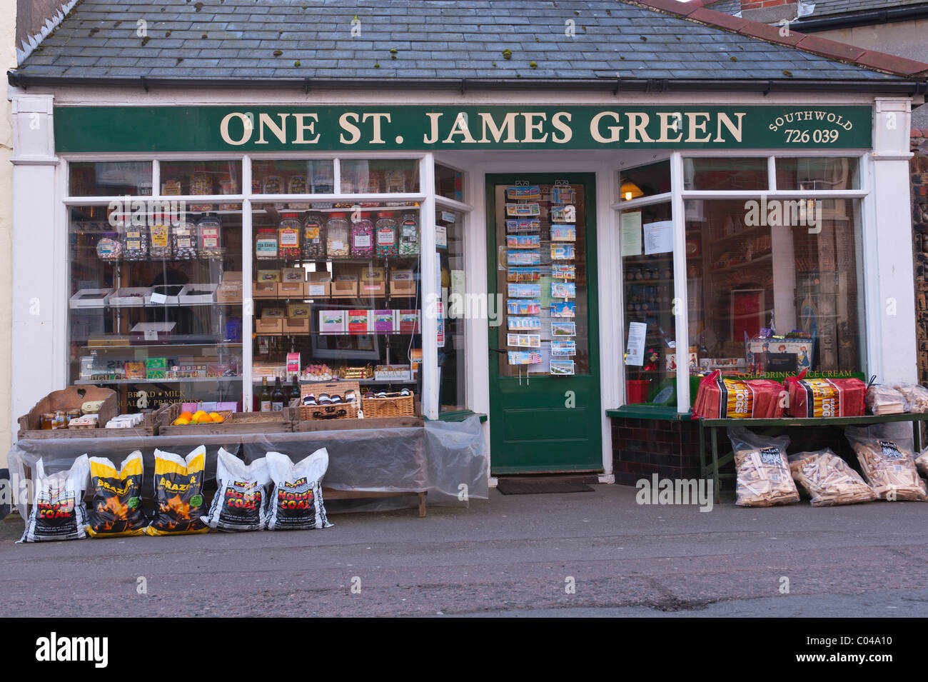 One St. James green grocery shop store in Southwold , Suffolk , England