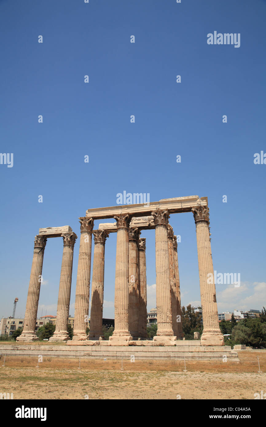 Temple of Olympian Zeus , Athens, Greece Stock Photo