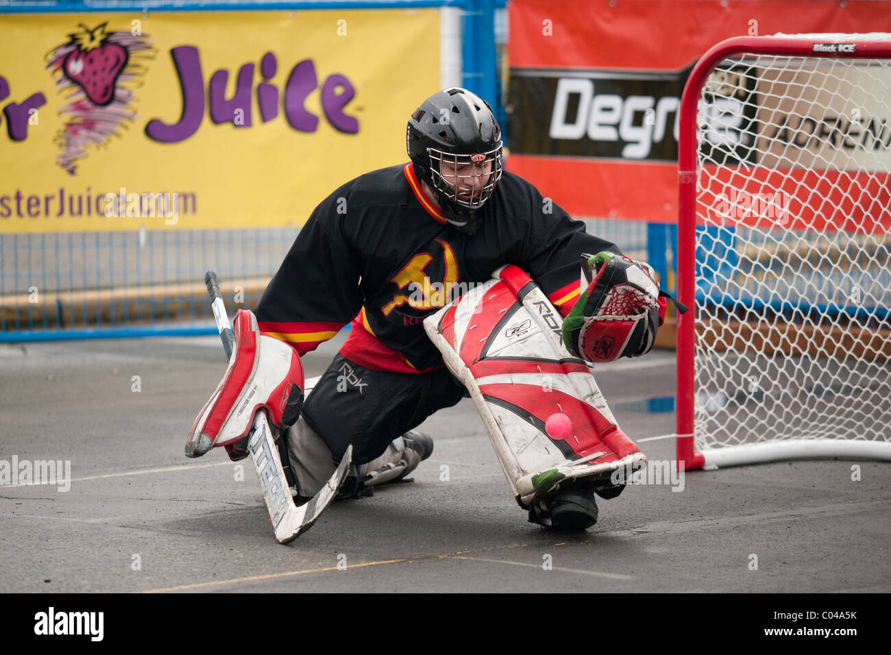 2011 Hockey Day in Canada road hockey competition-Victoria, British Columbia, Canada. Stock Photo
