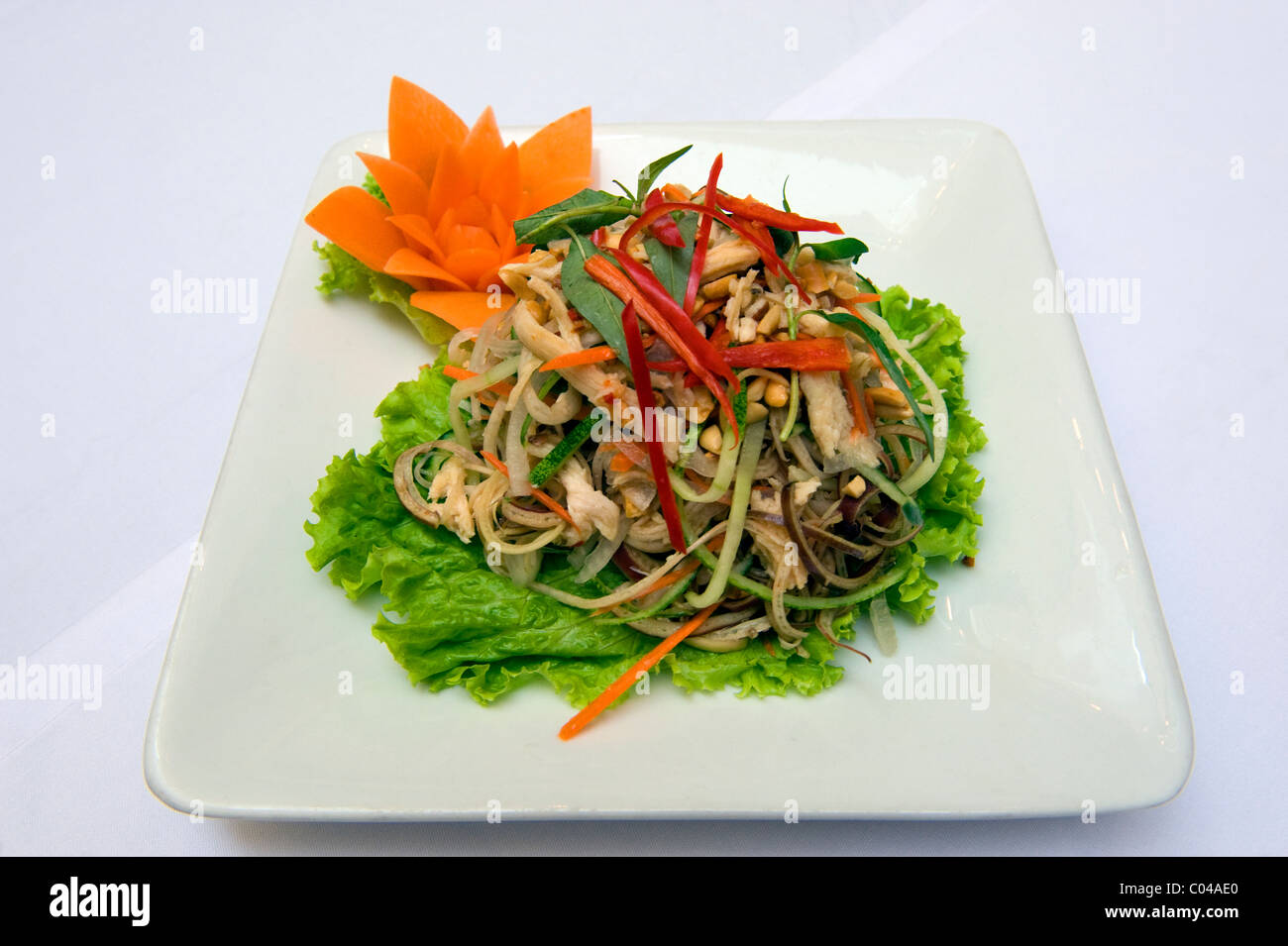A plate of food from a cookery class in Vietnam Stock Photo