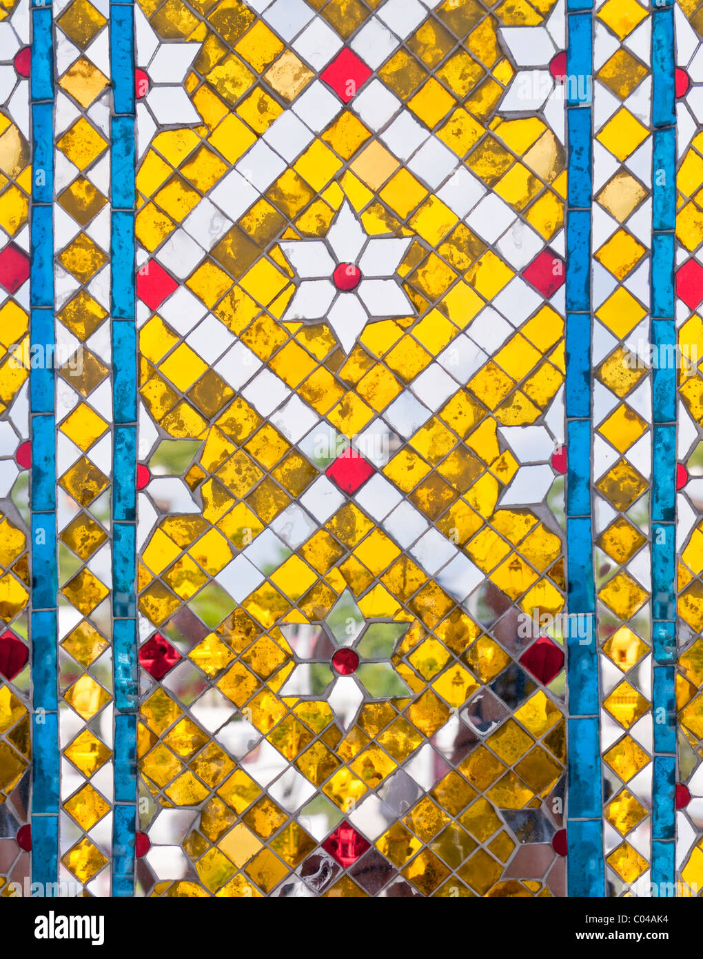 Reflective Tiles on Pillar (detail), Wat Benchamabophit (Wat Ben