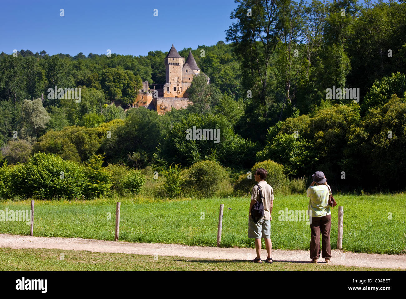 Historic chateau near Les Eyzies, Dordogne, France Stock Photo
