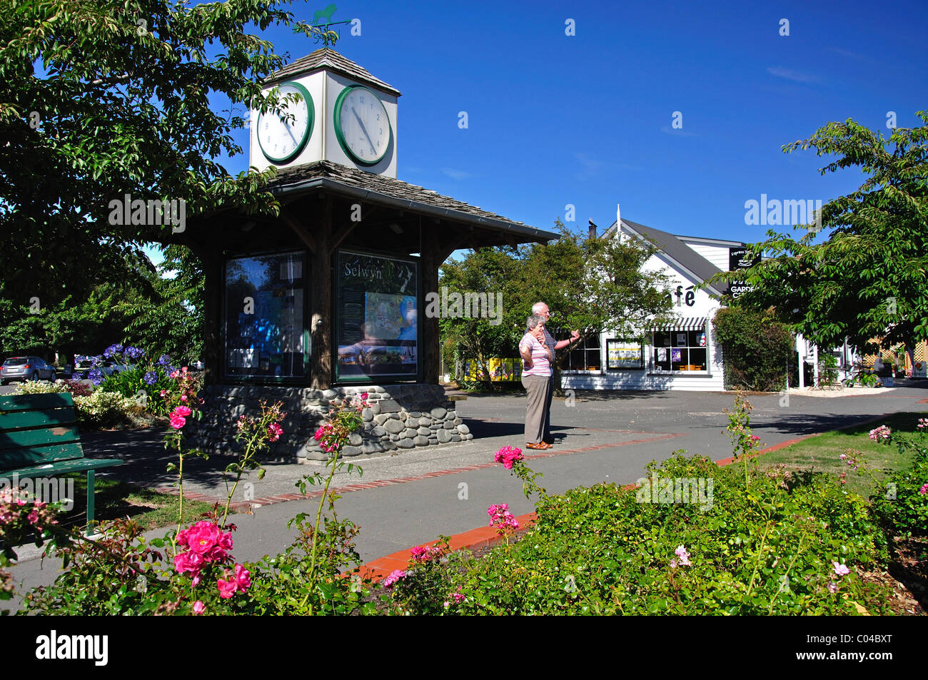 'Express Yourself Cafe' and Town Clock, South Terrace, Darfield, Selwyn