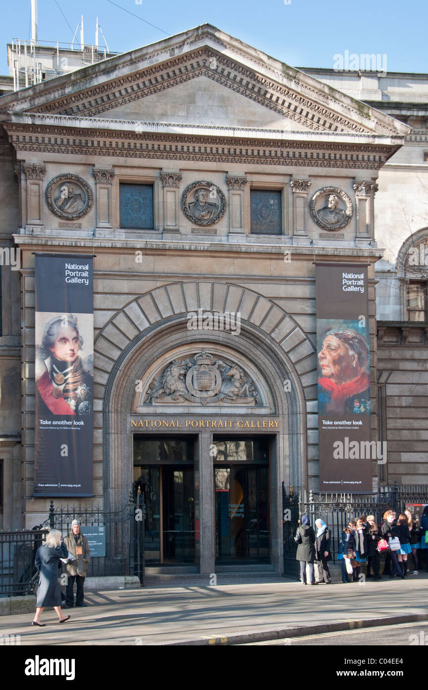 The National Portrait Gallery at Trafalgar Square, London, England. Stock Photo