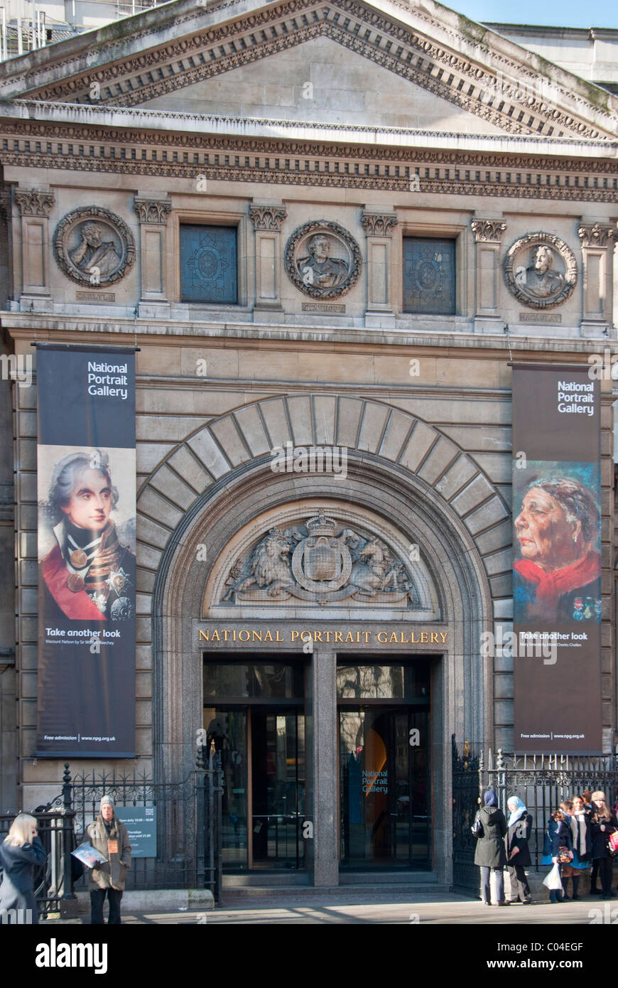 The National Portrait Gallery at Trafalgar Square, London, England Stock Photo